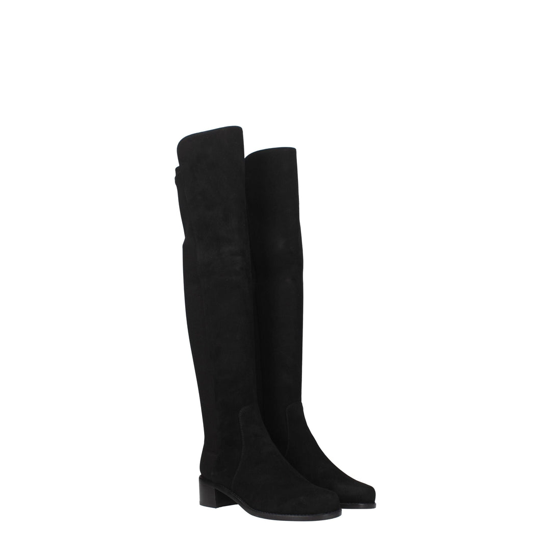 Stuart Weitzman Schwarzes Leder Over The Knee