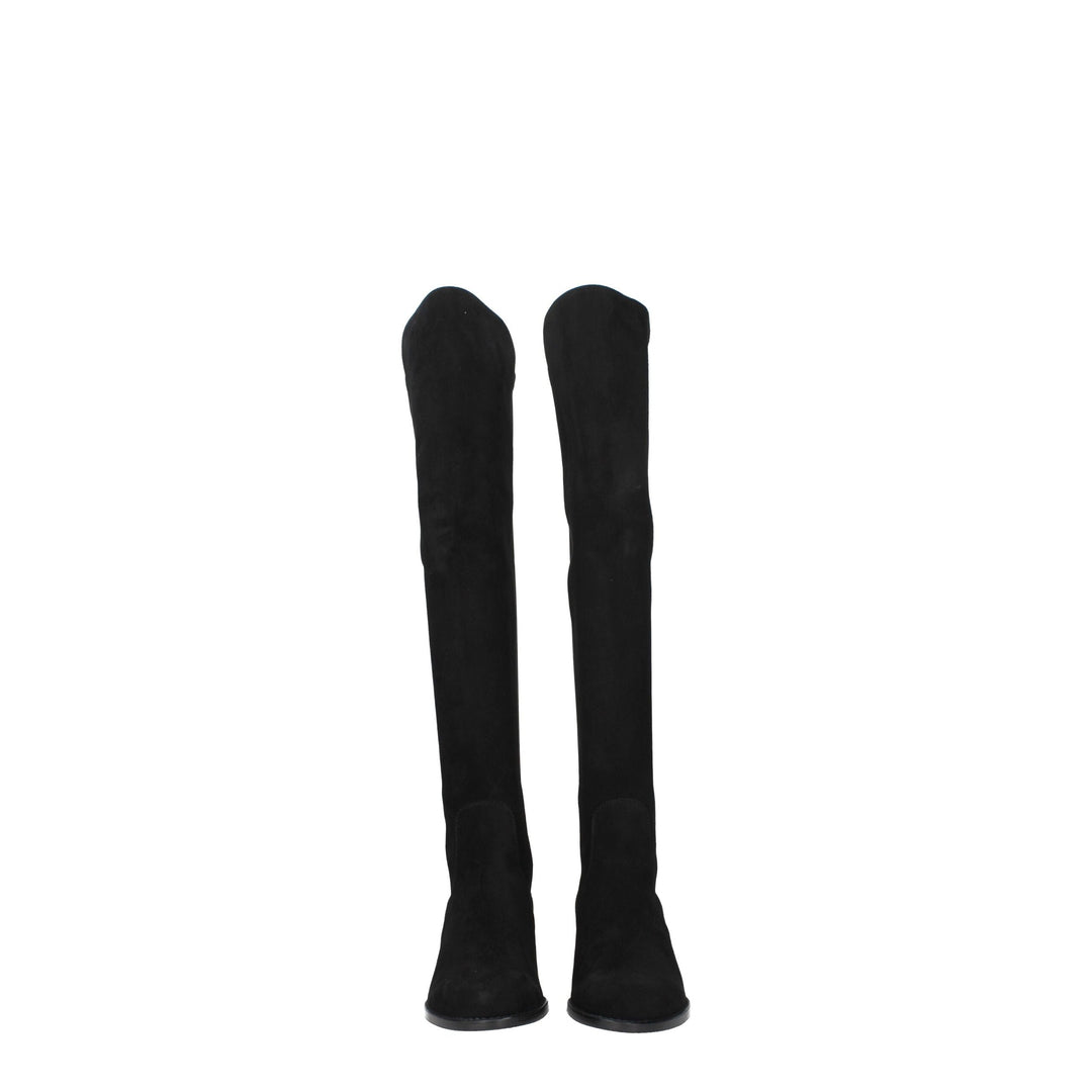Stuart Weitzman Schwarzes Leder Over The Knee