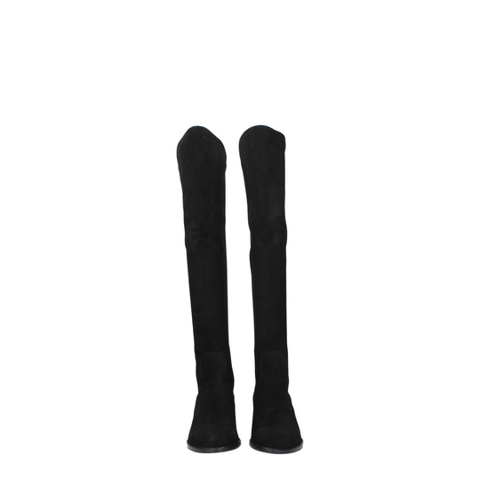 Stuart Weitzman Schwarzes Leder Over The Knee