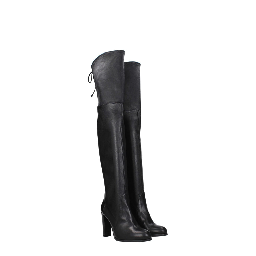 Stuart Weitzman Schwarzes Leder Over The Knee