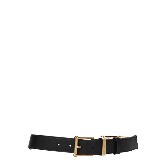 Versace Schwarzes Leder Regular Gürtel