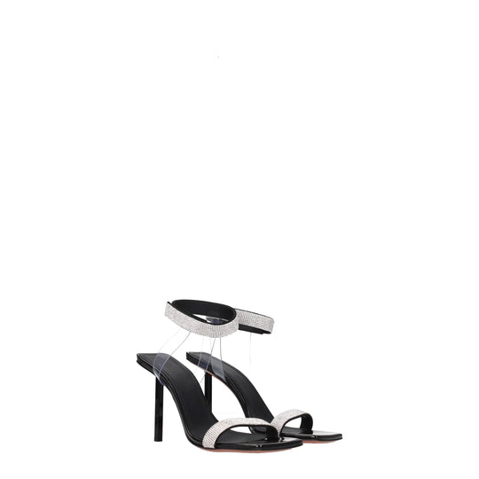 Amina Muaddi Schwarz Kristalle Stiletto Heels Sandalen