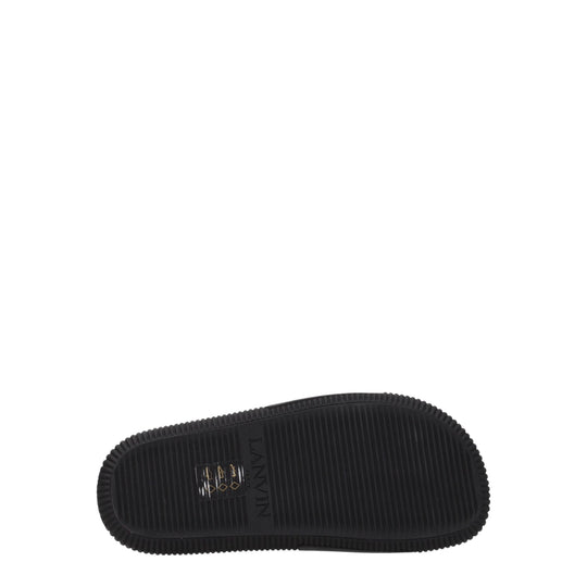 Lanvin Schwarz Baumwolle Hausschuhe Sandalen