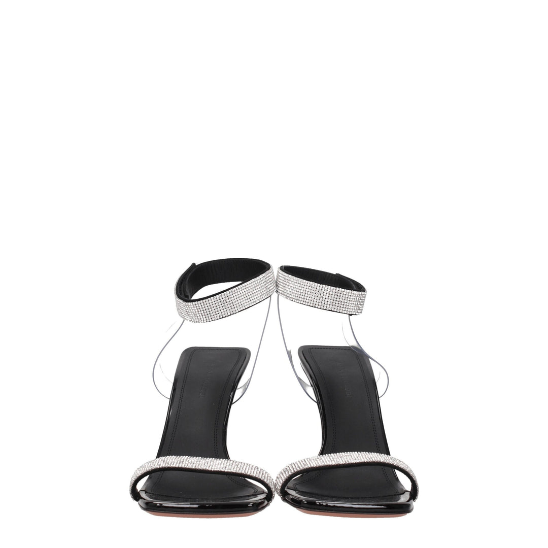Amina Muaddi Schwarz Kristalle Stiletto Heels Sandalen
