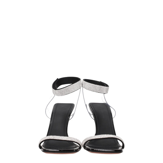 Amina Muaddi Schwarz Kristalle Stiletto Heels Sandalen