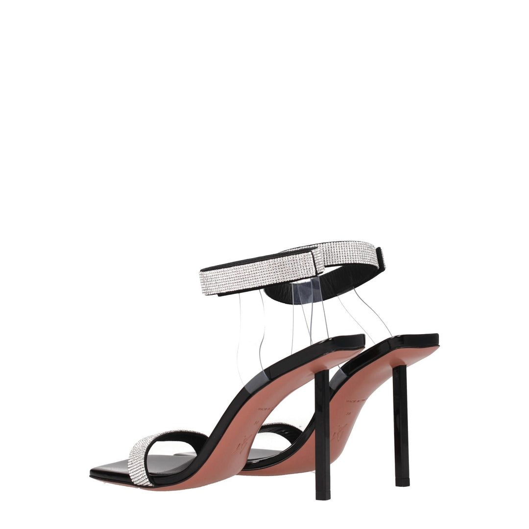 Amina Muaddi Schwarz Kristalle Stiletto Heels Sandalen