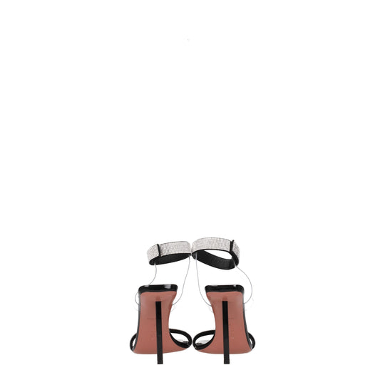 Amina Muaddi Schwarz Kristalle Stiletto Heels Sandalen