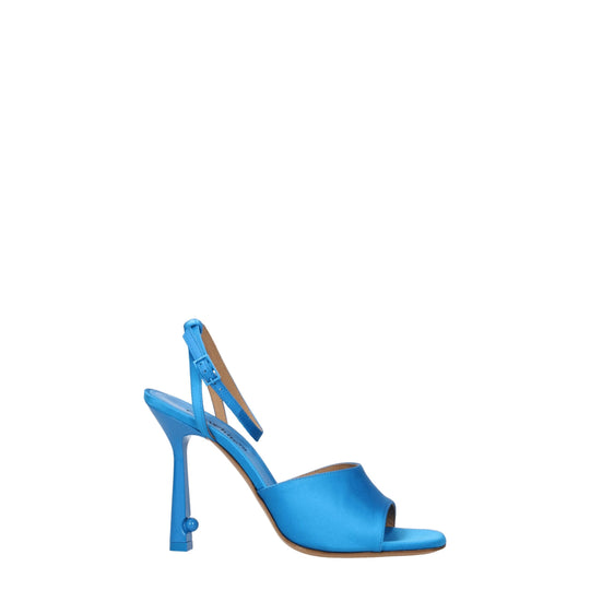 Off-White Blaue Satin Stiletto Heels Sandalen