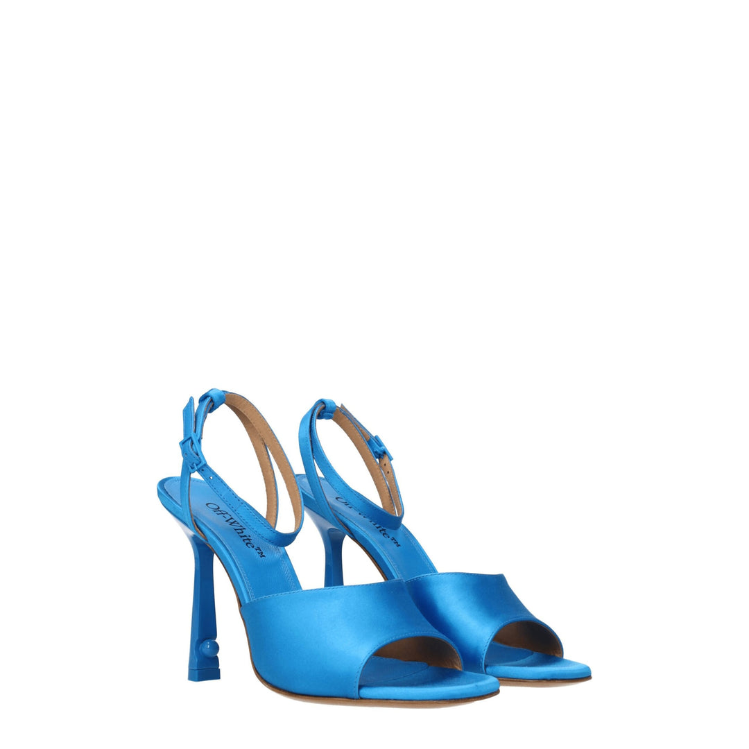 Off-White Blaue Satin Stiletto Heels Sandalen