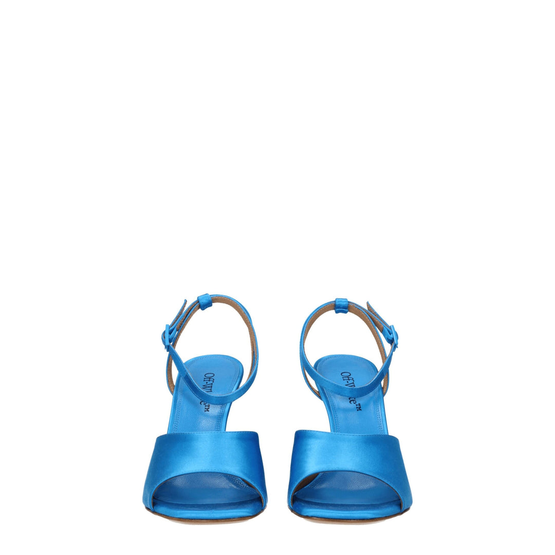Off-White Blaue Satin Stiletto Heels Sandalen