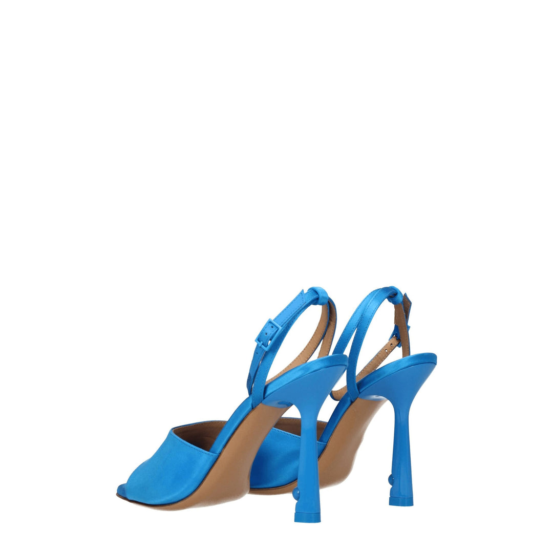 Off-White Blaue Satin Stiletto Heels Sandalen