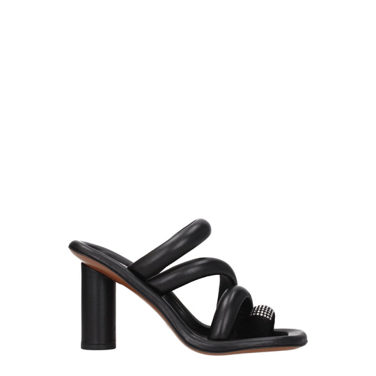 Ambush Schwarze Leder Stiletto Heels Sandalen