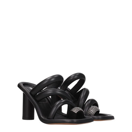 Ambush Schwarze Leder Stiletto Heels Sandalen
