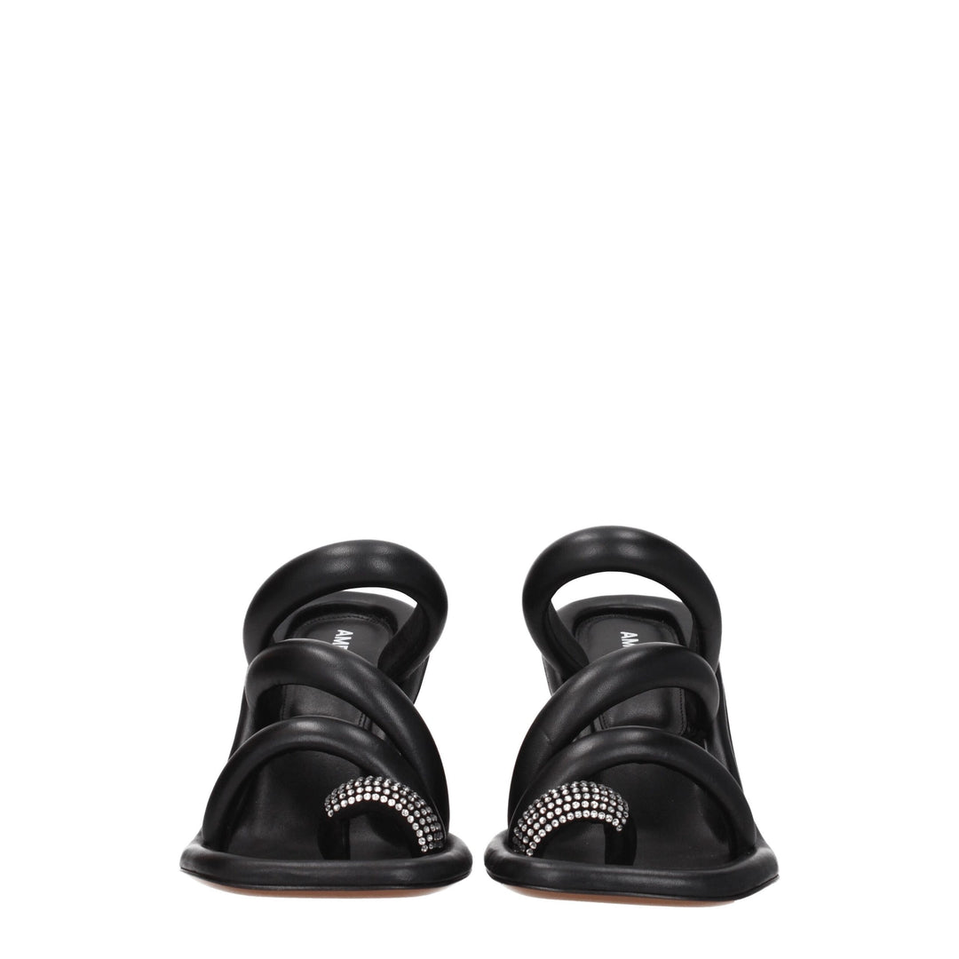 Ambush Schwarze Leder Stiletto Heels Sandalen