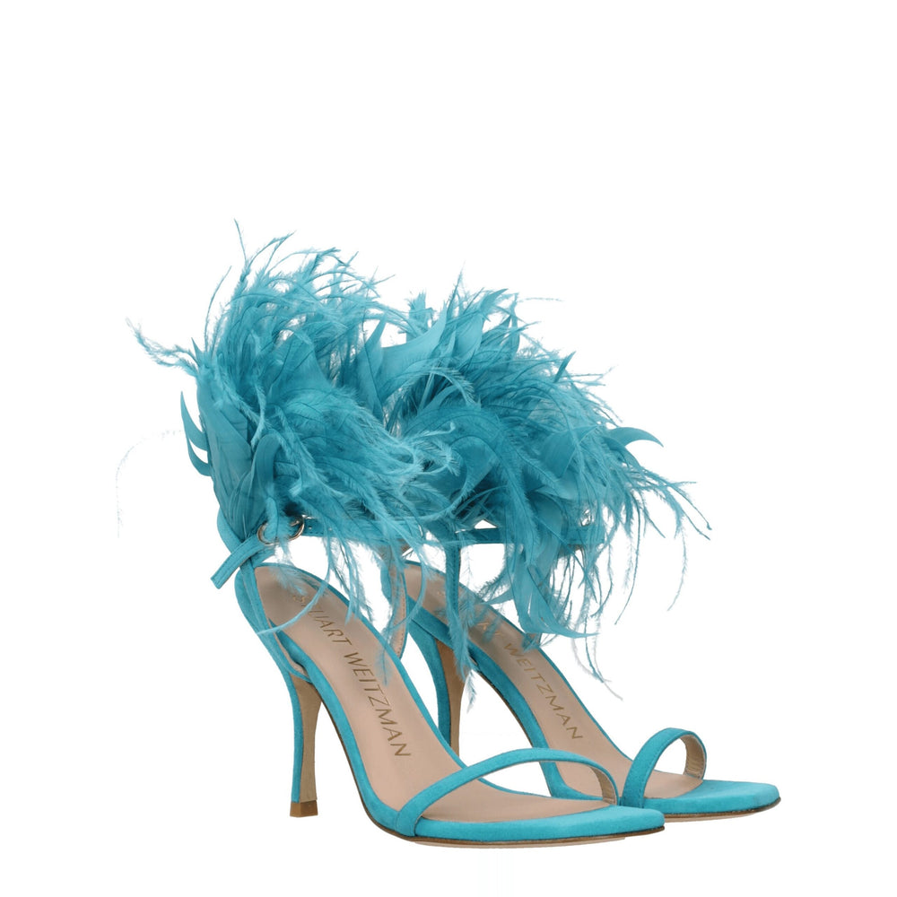 Stuart Weitzman Grüne Leder Stiletto Heels Sandalen