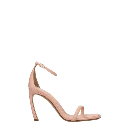 Lanvin Rosa Leder Stiletto Heels Sandalen