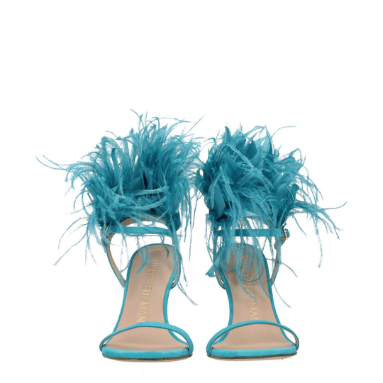 Stuart Weitzman Grüne Leder Stiletto Heels Sandalen