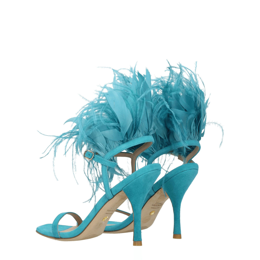 Stuart Weitzman Grüne Leder Stiletto Heels Sandalen