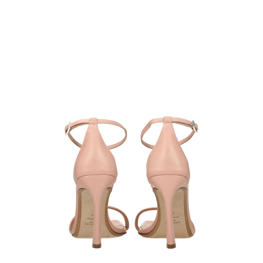 Lanvin Rosa Leder Stiletto Heels Sandalen
