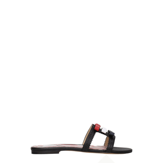 Thom Browne Schwarze Lederpantoffeln Sandalen