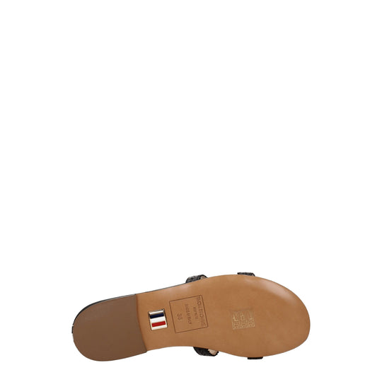 Thom Browne Schwarze Lederpantoffeln Sandalen