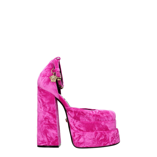 Versace Rosa Samt-Plateaus