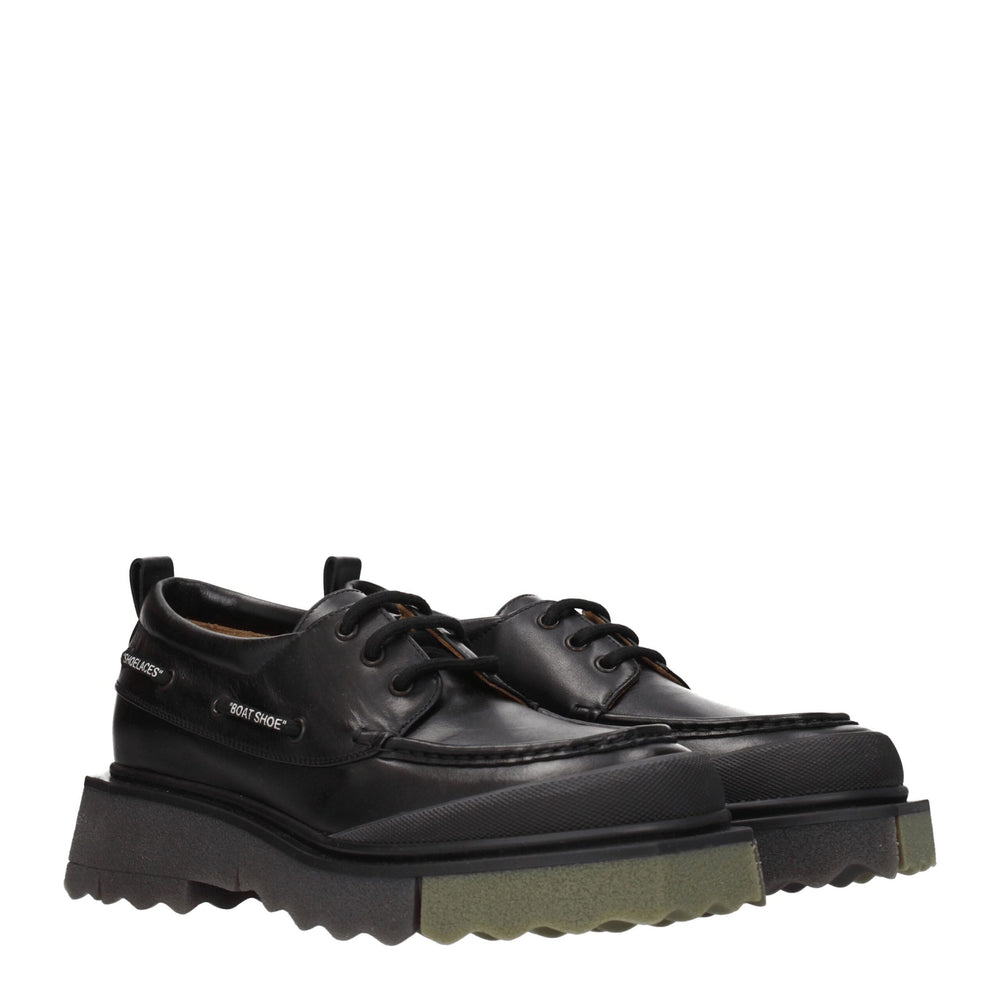 Off-White Schwarze Leder Slipper