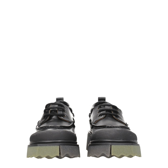 Off-White Schwarze Leder Slipper