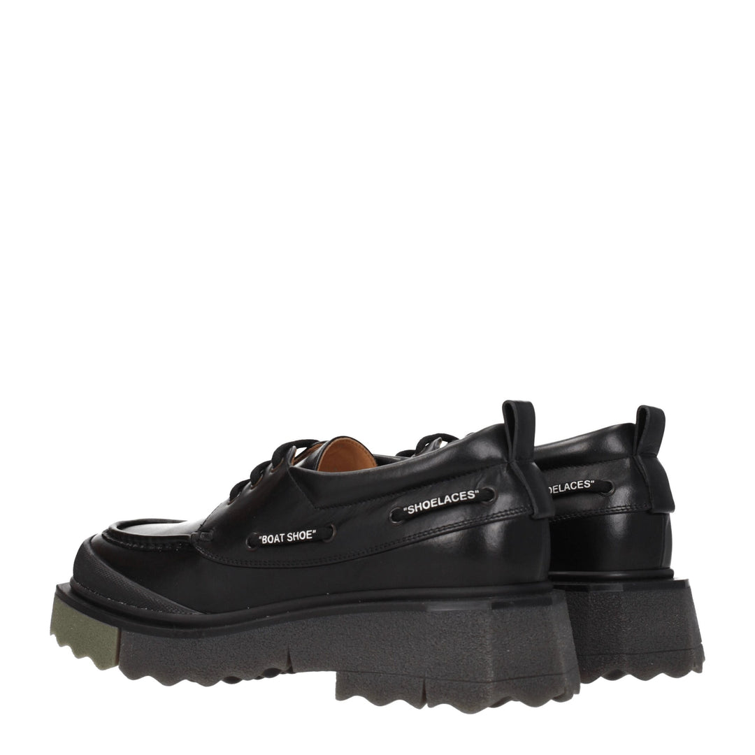 Off-White Schwarze Leder Slipper