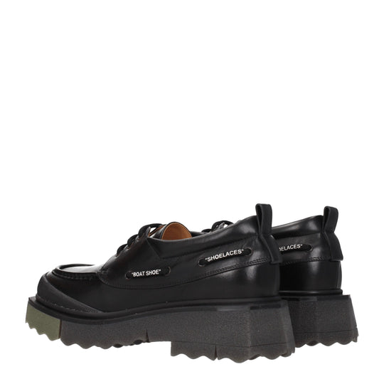 Off-White Schwarze Leder Slipper
