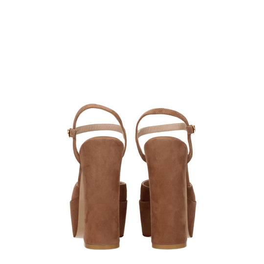 Stuart Weitzman Beige Leder Plateaus