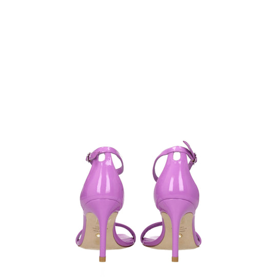 Stuart Weitzman Lila Leder Stiletto Heels Sandalen