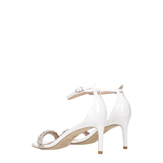 Stuart Weitzman Weiße Leder Stiletto Heels Sandalen