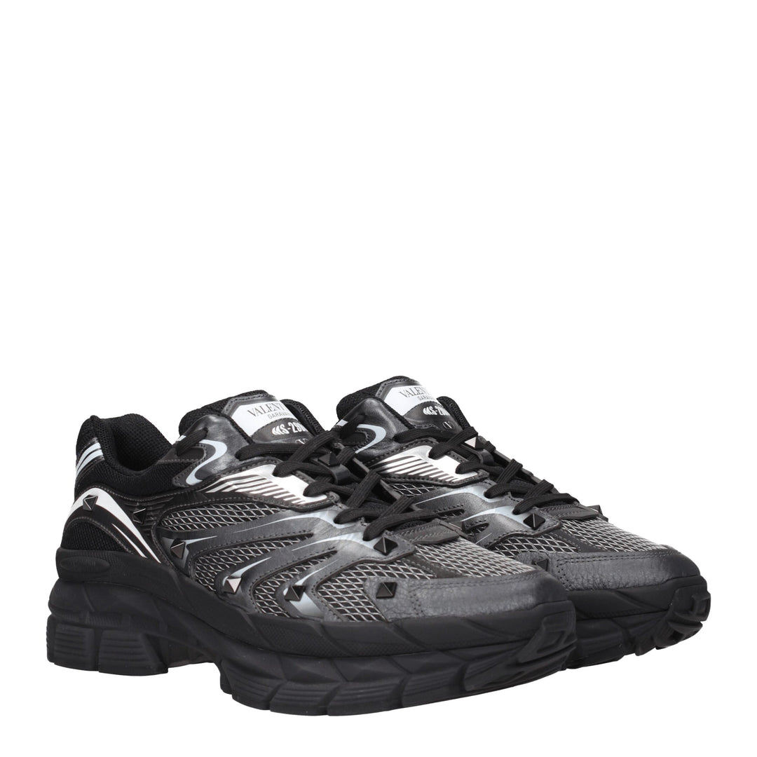 Valentino Garavani Schwarzer Stoff Sportliche Turnschuhe