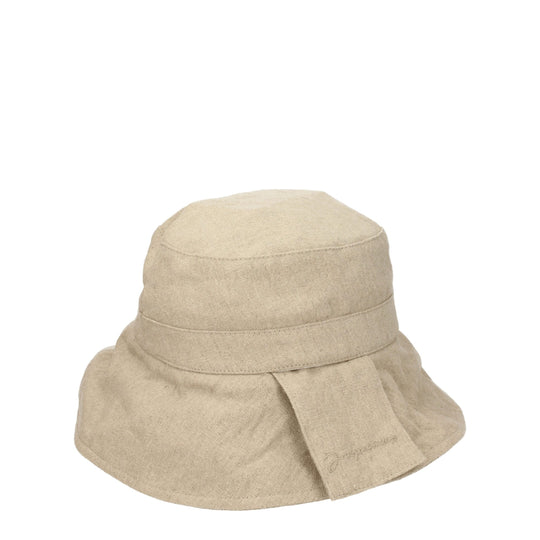 Jacquemus Beige Leinen Eimer Hüte