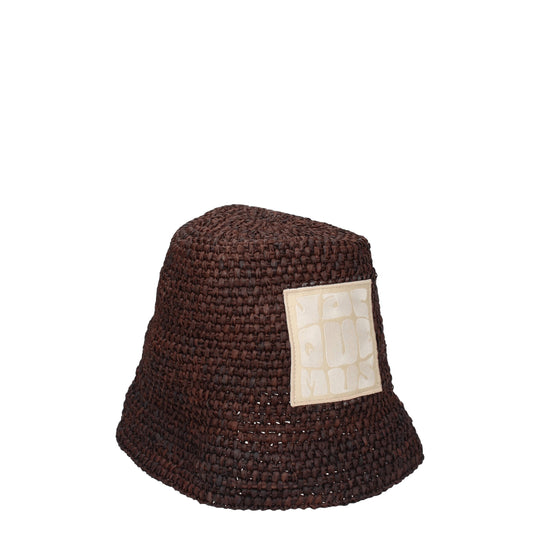 Jacquemus Braune Raffia Eimer Hüte
