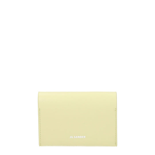 Jil Sander Gelbe Leder-Kartenhalter