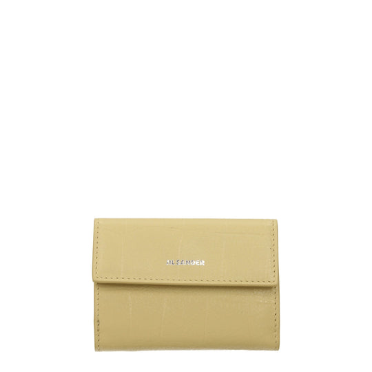 Jil Sander Gelbe Leder Geldbörsen