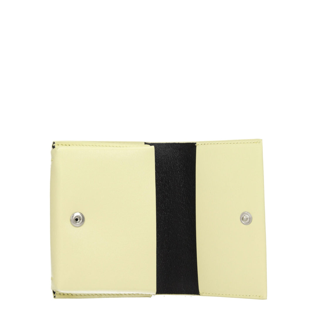 Jil Sander Gelbe Leder-Kartenhalter