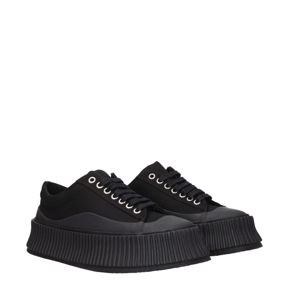 Jil Sander Schwarzer Stoff Chunky Sneakers