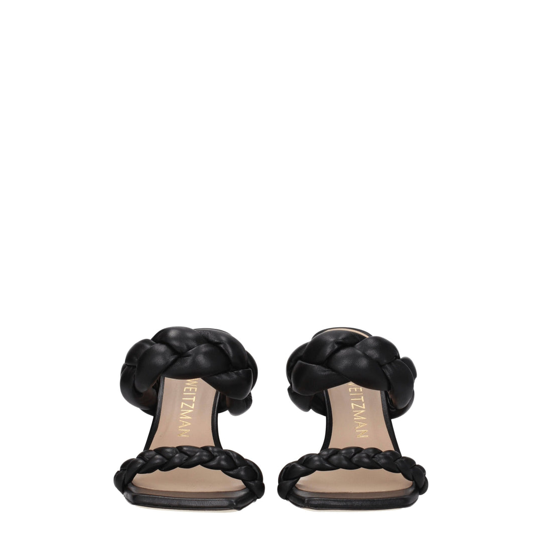 Stuart Weitzman Schwarze Leder Stiletto Heels Sandalen