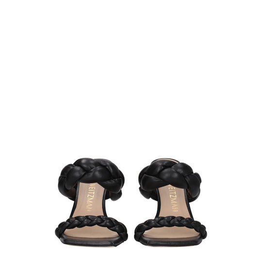 Stuart Weitzman Schwarze Leder Stiletto Heels Sandalen