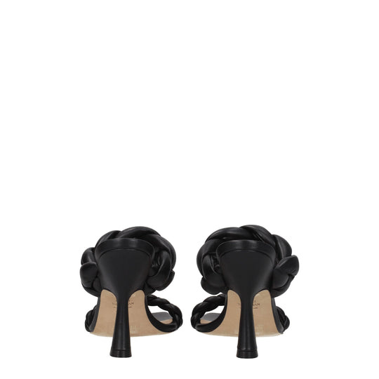 Stuart Weitzman Schwarze Leder Stiletto Heels Sandalen