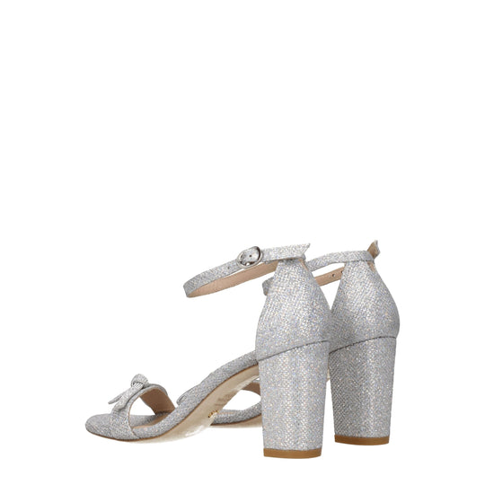 Stuart Weitzman Graue Stoff-Plattformen