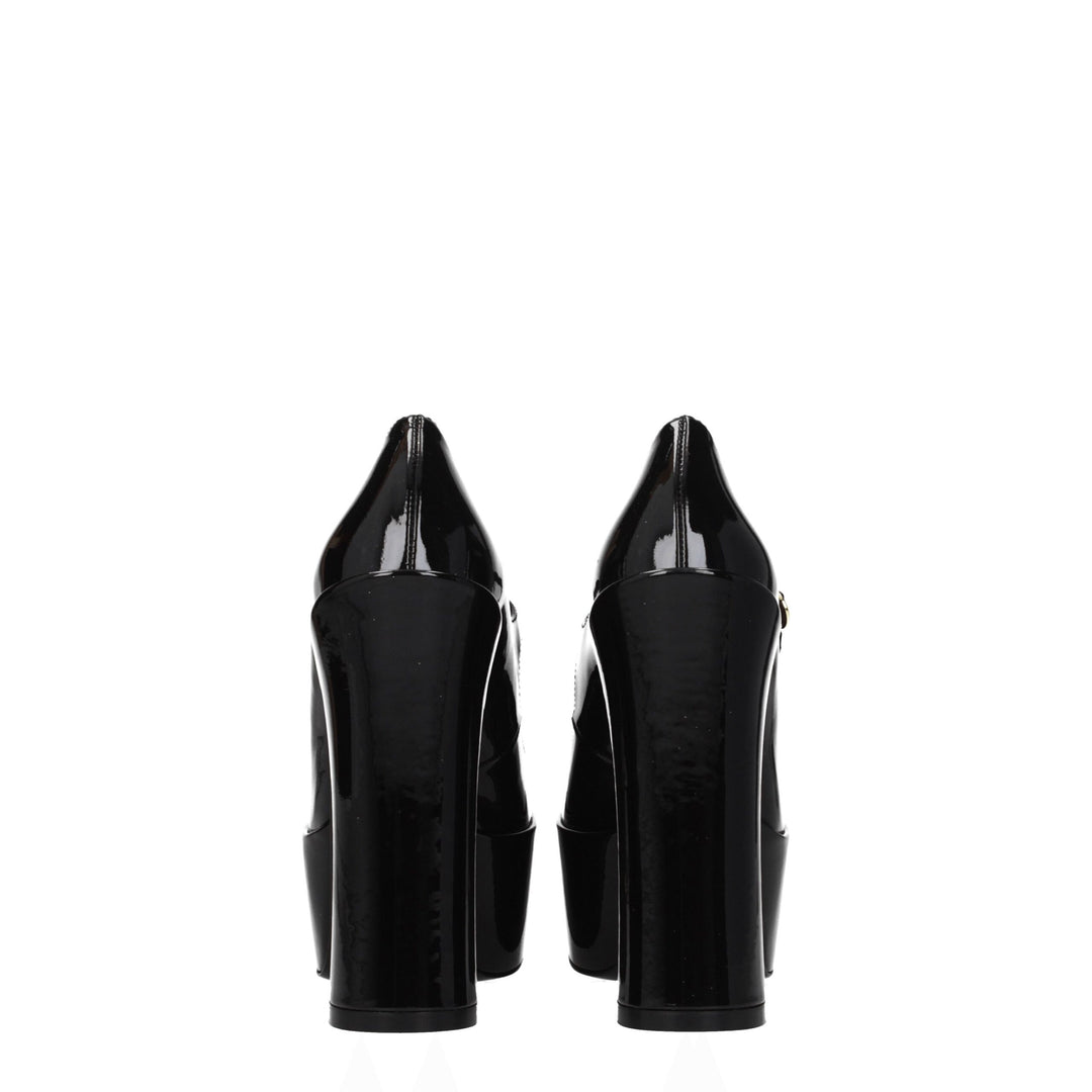 Stuart Weitzman Schwarze Leder-Plateaus Pumps