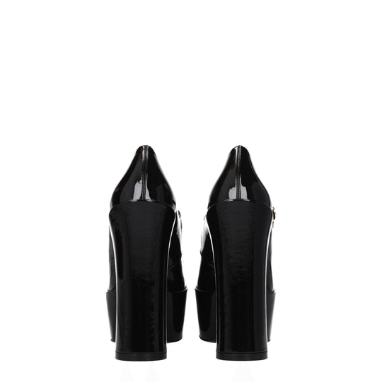 Stuart Weitzman Schwarze Leder-Plateaus Pumps