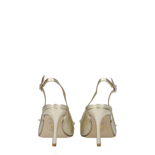Stuart Weitzman Gold Leder Stiletto Heels Sandalen