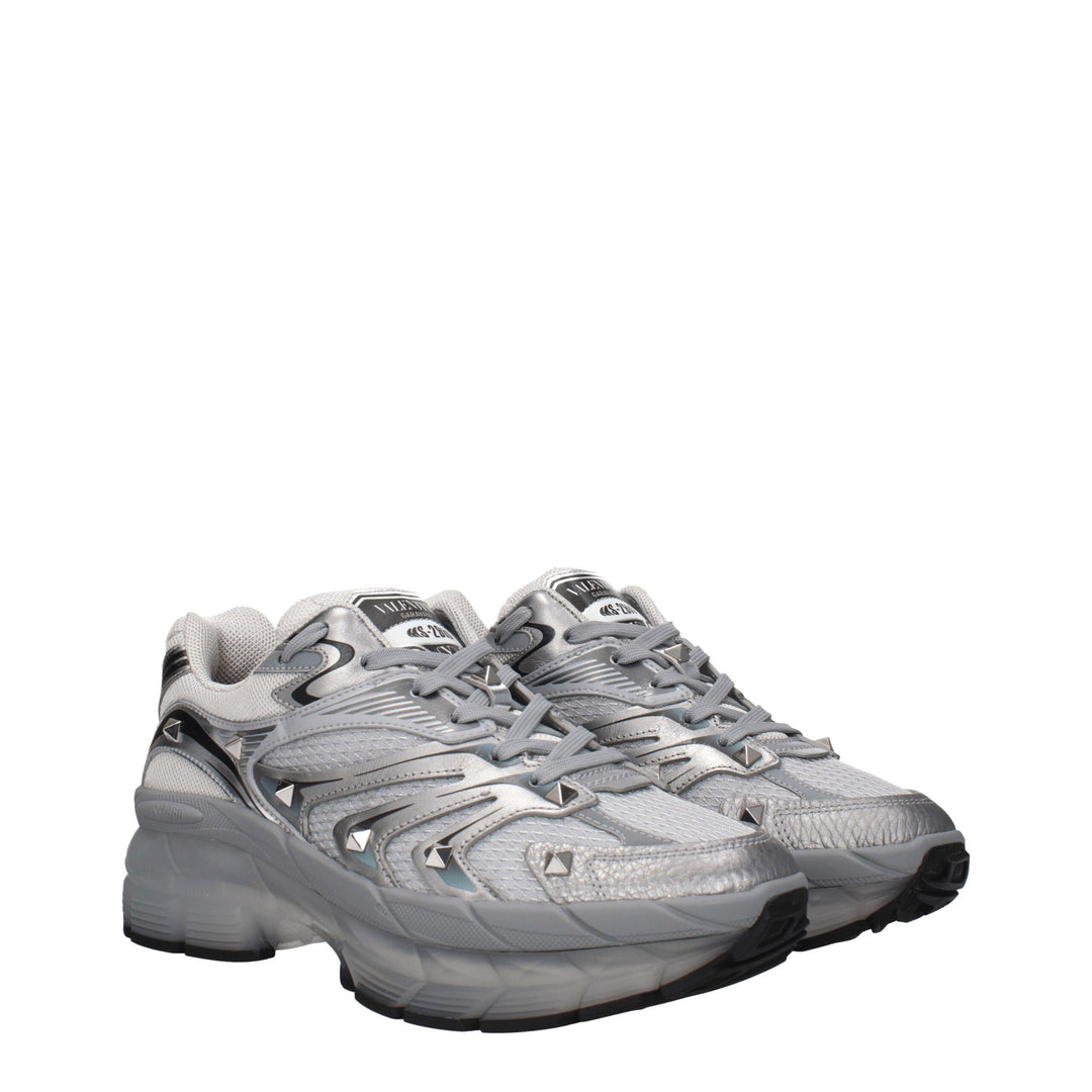 Valentino Garavani Graue Sportliche Turnschuhe aus Stoff