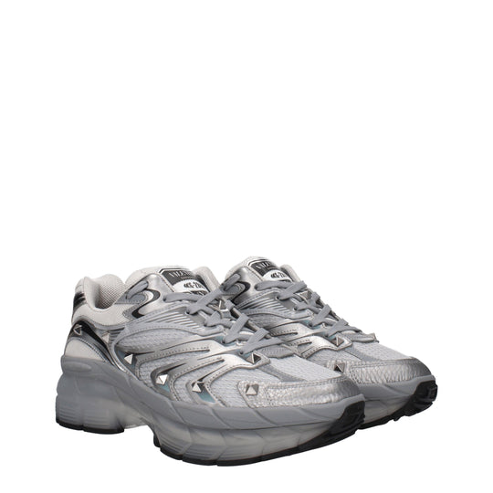 Valentino Garavani Graue Sportliche Turnschuhe aus Stoff
