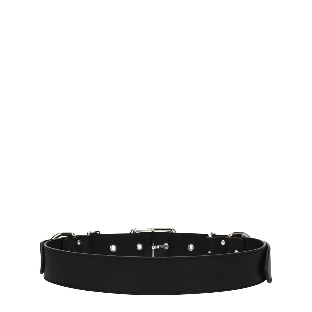 Moschino Schwarze Ledergürtel
